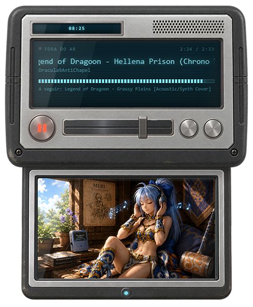 Player da Rádio Dragoon no modo expandido, com a arte da faixa